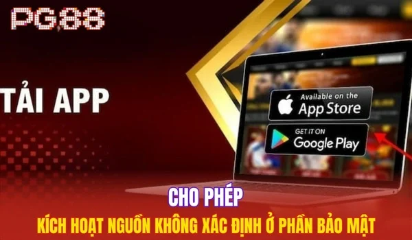 Cho phép kích hoạt nguồn không xác định ở phần bảo mật